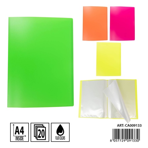 [0237153] Carpeta flexible fluo A4 20 páginas - Carpeta de oficina