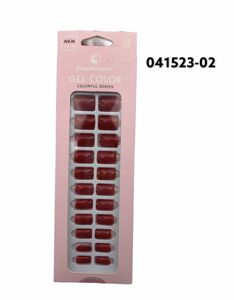 [041523-02] Unas postizas rojas con adhesivo 24 unidades - Uñas y accesorios