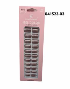 [041523-03] Unas postizas perladas rosadas con adhesivo 24 unidades - Uñas y accesorios