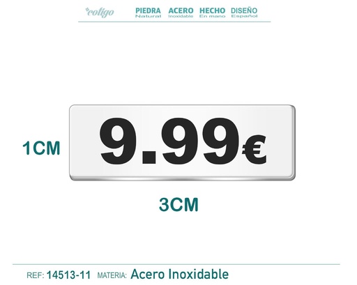 [14513-11] Placa de acero 1x3cm 9.99 - Accesorios para bisutería