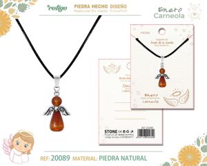 [20089] Colgante ángel de la guarda de carneola - Joyería con significado