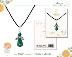 [20093] Colgante ángel de la guarda de malaquita - Joyería con significado