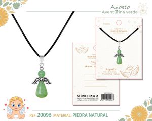[20096] Colgante ángel de la guarda de aventurina verde - Joyería con significado