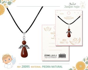 [20095] Colgante ángel de la guarda de jade rojo - Joyería con significado