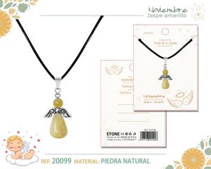 [20099] Colgante ángel de la guarda de jaspe amarillo - Joyería con significado