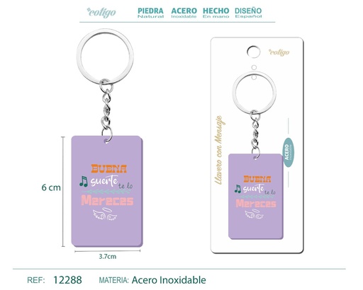 [12288] Llavero con mensaje y accesorio de acero - Accesorios personales y de regalo