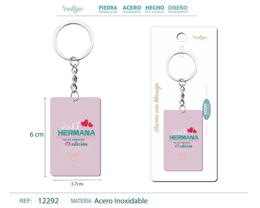 [12292] Llavero con mensaje colorido con accesorio de acero - Accesorios y llaveros