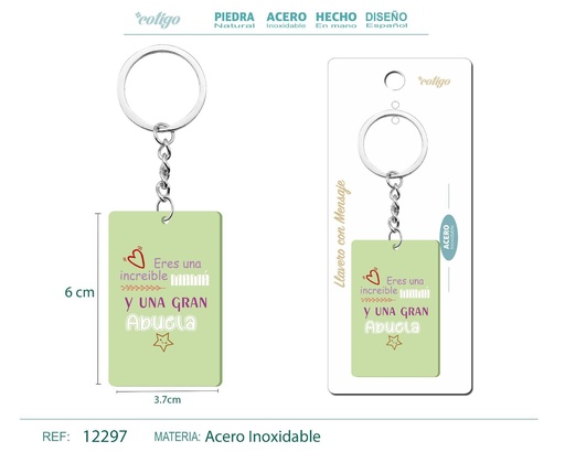 [12297] Llavero con mensaje colorido con accesorio de acero - Accesorios y llaveros