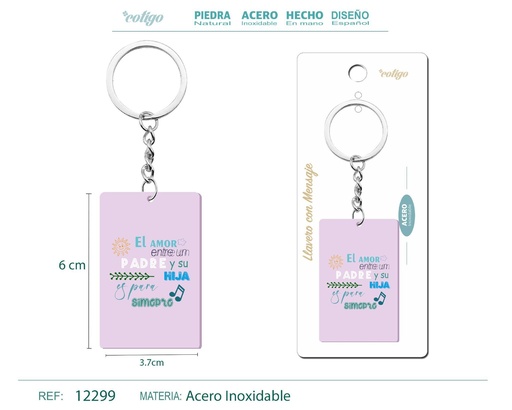 [12299] Llavero con mensaje colorido con accesorio de acero - Accesorios y llaveros