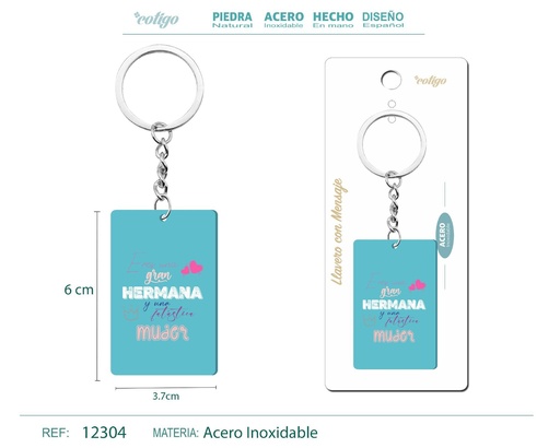 [12304] Llavero con mensaje y accesorio de acero - Accesorios personales y de regalo