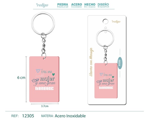 [12305] Llavero con mensaje y accesorio de acero - Accesorios personales y de regalo