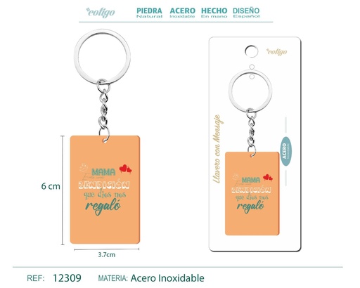 [12309] Llavero con mensaje y accesorio de acero - Accesorios personales y de regalo
