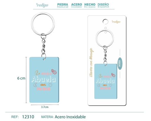 [12310] Llavero con mensaje y accesorio de acero - Accesorios personales y de regalo