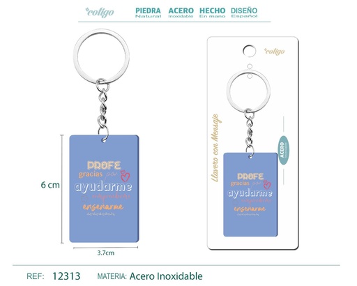 [12313] Llavero con mensaje colorido con accesorio de acero - Accesorios y llaveros