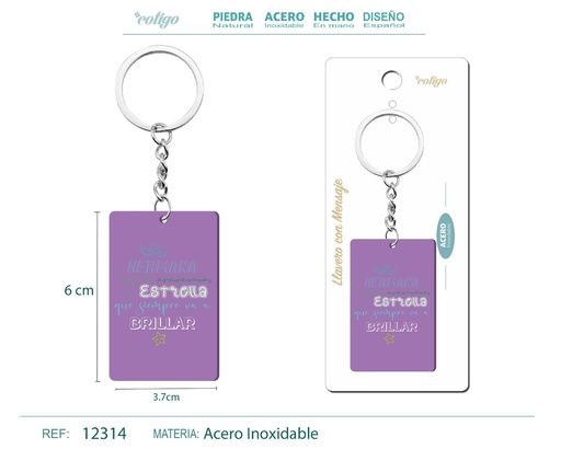 [12314] Llavero con mensaje colorido con accesorio de acero - Accesorios y llaveros