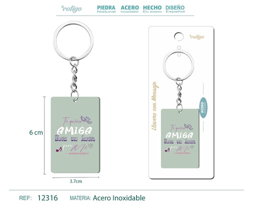 [12316] Llavero con mensaje colorido con accesorio de acero - Accesorios y llaveros