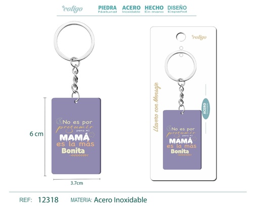 [12318] Llavero con mensaje colorido con accesorio de acero - Accesorios y llaveros