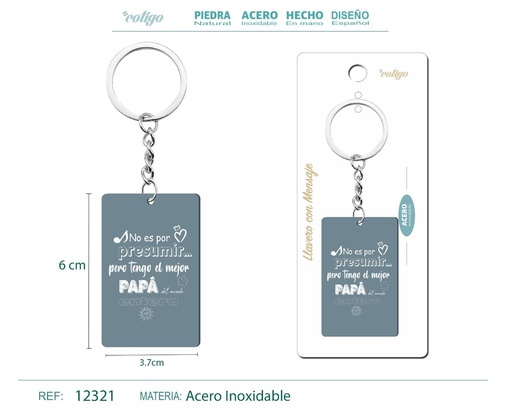 [12321] Llavero con mensaje colorido con accesorio de acero - Accesorios y llaveros