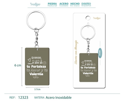 [12323] Llavero con mensaje colorido con accesorio de acero - Accesorios y llaveros