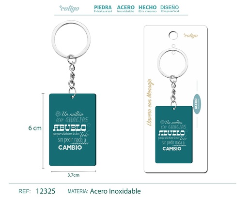 [12325] Llavero con mensaje colorido con accesorio de acero - Accesorios y llaveros
