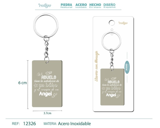 [12326] Llavero con mensaje y accesorio de acero - Accesorios personales y de regalo