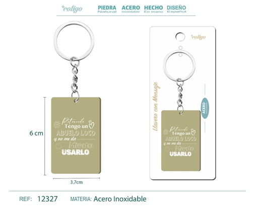 [12327] Llavero colorido con mensaje y accesorio de acero - Artículos de regalo