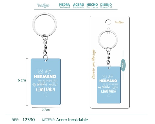 [12330] Llavero con mensaje y accesorio de acero - Accesorios personales y de regalo