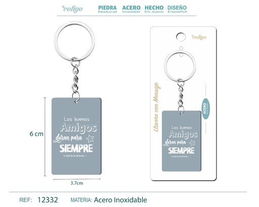 [12332] Llavero con mensaje colorido con accesorio de acero - Accesorios y llaveros