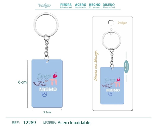[12289] Llavero con mensaje colorido con accesorio de acero - Accesorios y llaveros
