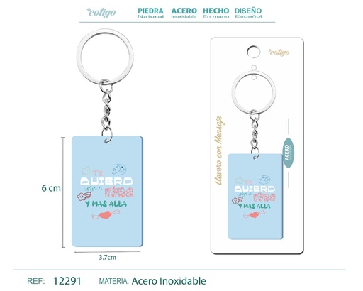 [12291] Llavero con mensaje y accesorio de acero - Accesorios personales y de regalo