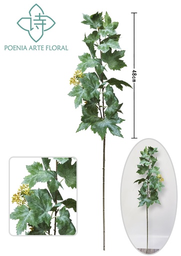 [630323绿色] Rama decorativa de hoja de vid verde - Decoración floral