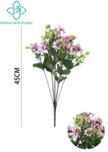 [6101093紫] Ramo de crisantemos de tela 9 cabezas - Ramos de flores para decoración