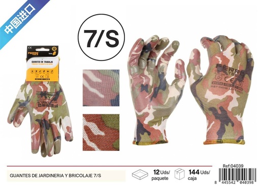 [04039] Guantes transparentes de 13 agujas de poliéster y nitrilo A+ 7/S - Guantes de trabajo
