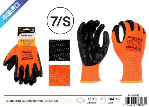 [04037] Guantes de jardinería y bricolaje 7/S con 13 agujas - Herramientas de trabajo y seguridad