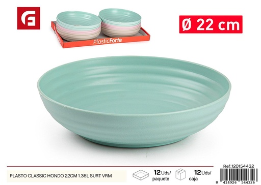 [120154432] Plato hondo plástico Classic 22 cm 1.36L surtido - Utensilios de cocina