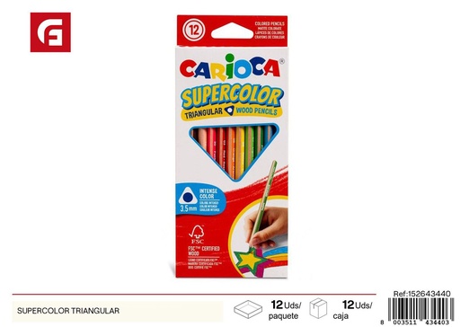 [152643440] Lápices de colores triangulares supercolor - Material de escuela y manualidades