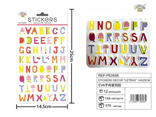 [PE0698] Stickers decor "Letras" 14 x 25 cm - Adhesivos decorativos y manualidades