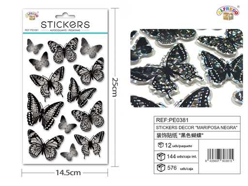 [PE0381] Stickers decor "Mariposa negra" 14,5 x 25 cm - Pegatinas decorativas infantiles