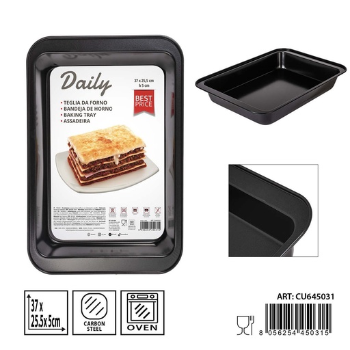 [0237813] Bandeja de horno rectangular 37x25.5x5 cm - Utensilios de cocina y herramientas