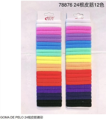 [078876-4] Goma de color surtido 12/U N.S - Accesorios para el cabello