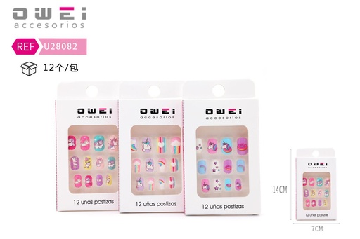 [8428947280828] Uñas postizas 12 unidades U28082 OW - Uñas decorativas para niñas
