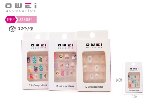 [8428947280842] Uñas postizas 12 unidades U28084 OW - Uñas decorativas infantiles