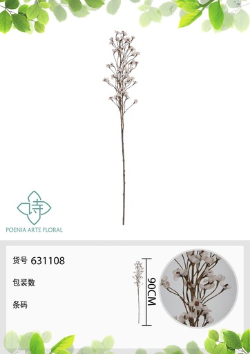 [631108BLANCO] Rosa de soya falsa de un solo tallo 90 cm - Decoración floral
