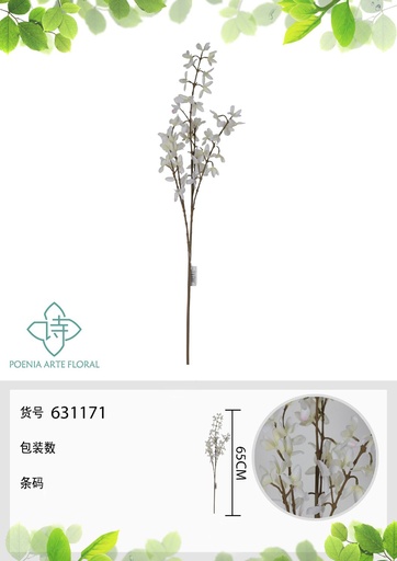 [631171BLANCO] Flora de primavera falsa de un solo tallo blanca - Decoración floral