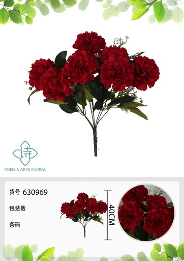 [630969ROJO] Ramo de flores artificiales - 630969 en color rojo