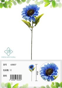 [630837-蓝色] Ramo de flores artificiales - 1 cabeza de girasol 64 cm