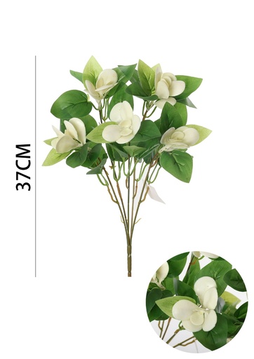 [631156-1] Rama de hojas verdes blancas 37 cm - Decoración natural