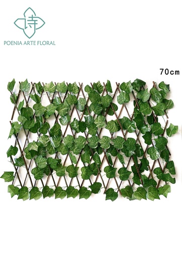 [630538-1] Rama decorativa de flores artificiales - Valla con hojas 70 cm