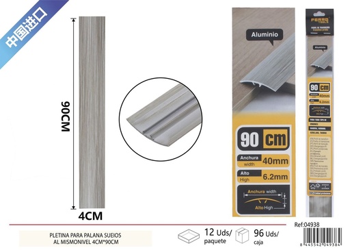 [04938] Perfil de transición para suelo 4*90cm madera gris - Accesorios de instalación de suelos