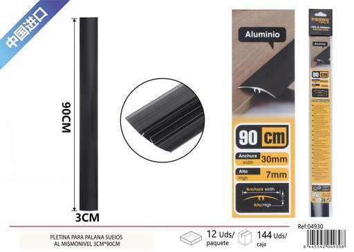 [04930] Perfil de transición para suelo 3*90cm negro mate - Accesorios de instalación de suelos